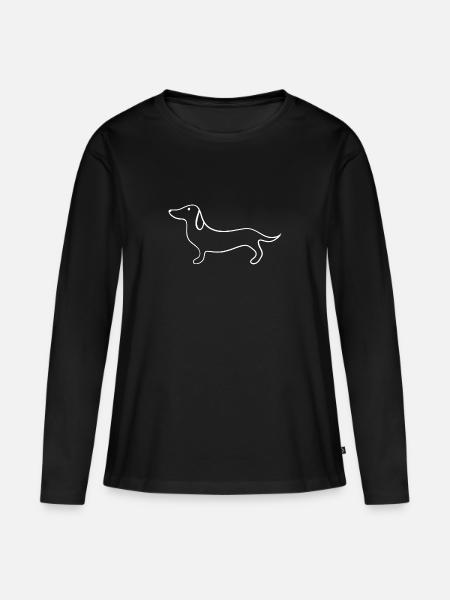 Dackel - Frauen Premium Bio Langarmshirt - Schwarz