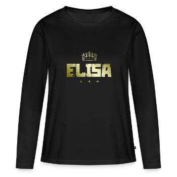 TEST ELISA - T-shirt manches longues Premium bio Femme - noir - Devant - Julia (174cm)