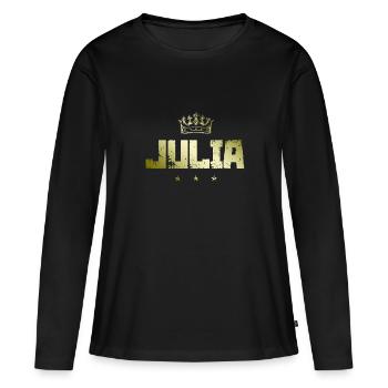 Julia - Frauen Premium Bio Langarmshirt - Schwarz - Vorne - Julia (174cm)