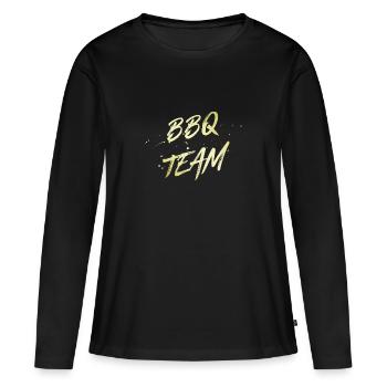 Équipe Bbq - T-shirt manches longues Premium bio Femme - noir - Devant - Julia (174cm)