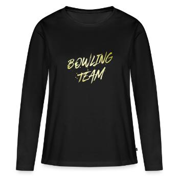 Équipe de bowling - T-shirt manches longues Premium bio Femme - noir - Devant - Julia (174cm)