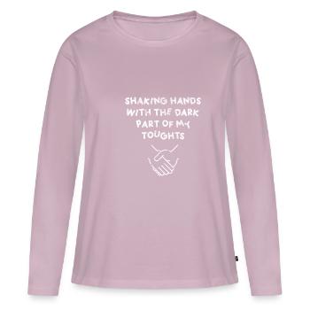 Depression - Shaking Hands - Frauen Premium Bio Langarmshirt - Altrosa - Vorne - Julia (174cm)