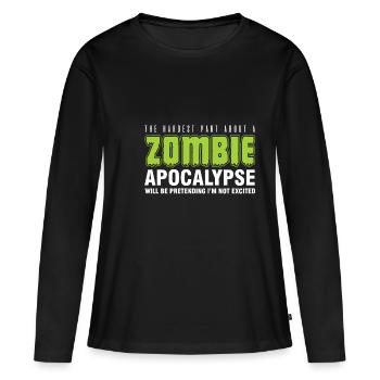 Apocalypse zombie - T-shirt manches longues Premium bio Femme - noir - Devant - Julia (174cm)