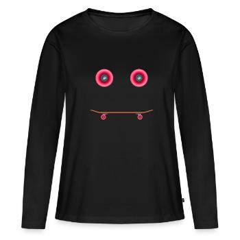 skater skateboard sk8 halfpipe skateboarder - T-shirt manches longues Premium bio Femme - noir - Devant - Julia (174cm)