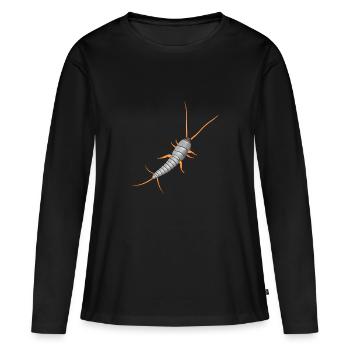 Poissons argentés, Lepisma saccharina, silverfish - T-shirt manches longues Premium bio Femme - noir - Devant - Julia (174cm)