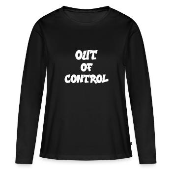 Out of Control - T-shirt manches longues Premium bio Femme - noir - Devant - Julia (174cm)