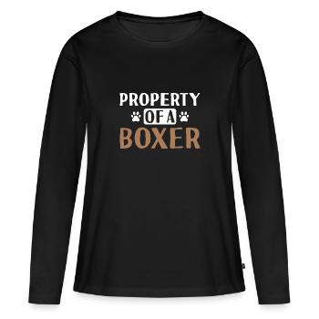Propriété D’un Boxer - T-shirt manches longues Premium bio Femme - noir - Devant - Julia (174cm)
