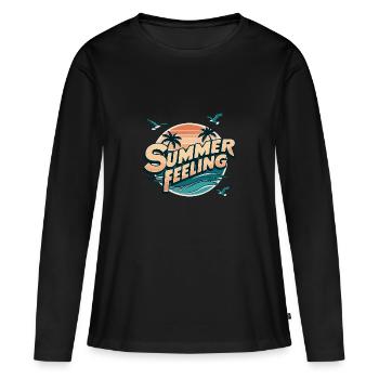Summer feeling - Women's Premium Organic Long Sleeve Shirt - black - Front - Julia (174cm)