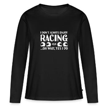 Sport Je n’aime pas toujours la course - T-shirt manches longues Premium bio Femme - noir - Devant - Julia (174cm)
