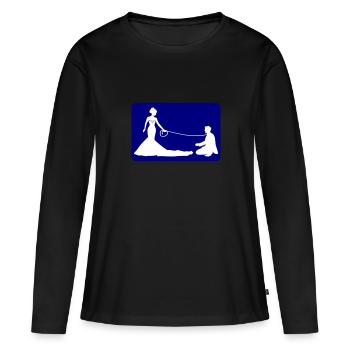 Mariage Marié Linge de maison - T-shirt manches longues Premium bio Femme - noir - Devant - Julia (174cm)
