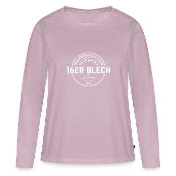 16er Blech – Die Lösung für jedes Pech im Leben - Frauen Premium Bio Langarmshirt - Altrosa - Vorne - Julia (174cm)