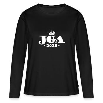 Enterrement de vie de garçon 2025 Enterrement de vie de garçon - T-shirt manches longues Premium bio Femme - noir - Devant - Julia (174cm)