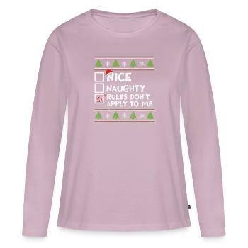 Christmas Xmas Saying Humor Funny Witty - Women's Premium Organic Long Sleeve Shirt - dusky pink - Front - Julia (174cm)