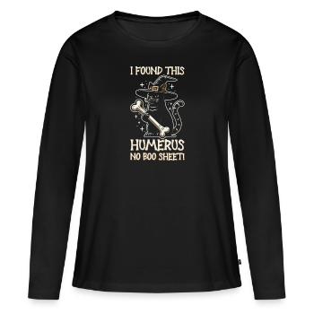 Halloween Cat Witch Humor Saying Funny - Women's Premium Organic Long Sleeve Shirt - black - Front - Julia (174cm)