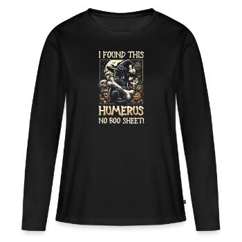 Halloween Cat Witch Humor Saying Funny - Women's Premium Organic Long Sleeve Shirt - black - Front - Julia (174cm)