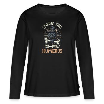 Halloween Cat Witch Humor Saying Funny - Women's Premium Organic Long Sleeve Shirt - black - Front - Julia (174cm)