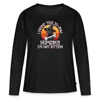 Halloween Cat Witch Humor Saying Funny - Women's Premium Organic Long Sleeve Shirt - black - Front - Julia (174cm)