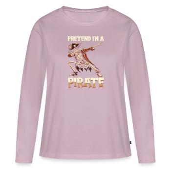 Halloween Pirate Dire Tenue Costume Drôle - T-shirt manches longues Premium bio Femme - rose poudré - Devant - Julia (174cm)