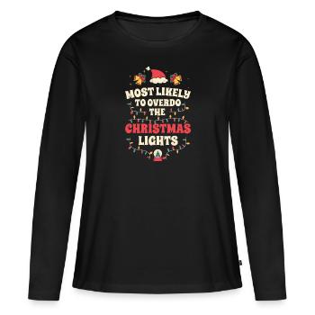 Weihnachten Xmas Lustiger Spruch Humor Witzig - Frauen Premium Bio Langarmshirt - Schwarz - Vorne - Julia (174cm)