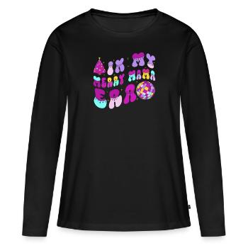 Dans ma joyeuse époque maman Noël Mères Parents - T-shirt manches longues Premium bio Femme - noir - Devant - Julia (174cm)
