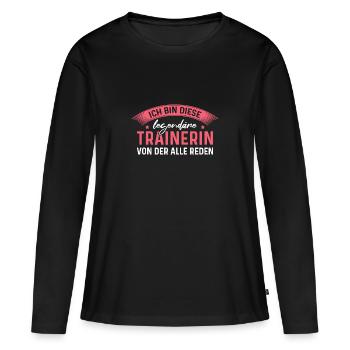 Fußballtrainerin Legendäre Trainerin Geschenk - Frauen Premium Bio Langarmshirt - Schwarz - Vorne - Julia (174cm)