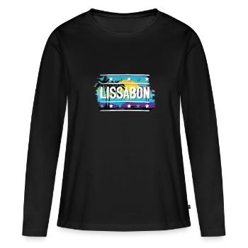 Lissabon - Frauen Premium Bio Langarmshirt - Schwarz - Vorne - Julia (174cm)