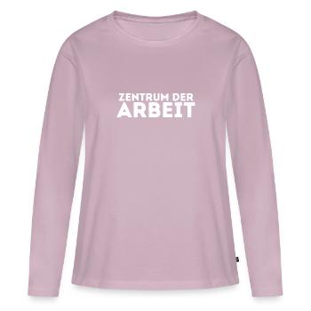 Zentrum der Arbeit Spruch Arbeitsplatz Chef Profi - Frauen Premium Bio Langarmshirt - Altrosa - Vorne - Julia (174cm)