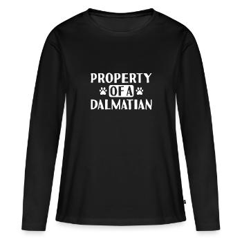 Propriété d’un dalmatien - T-shirt manches longues Premium bio Femme - noir - Devant - Julia (174cm)