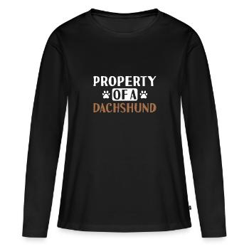 Propriété D’Un Teckel - T-shirt manches longues Premium bio Femme - noir - Devant - Julia (174cm)