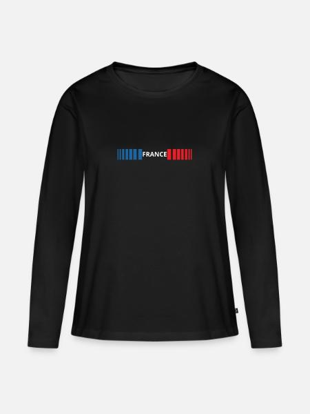 Frankreich - Frauen Premium Bio Langarmshirt - Schwarz