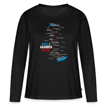 The route of the Route des Grandes Alpes (b) - Women's Premium Organic Long Sleeve Shirt - black - Front - Julia (174cm)
