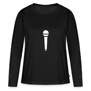 microphone - Women's Premium Organic Long Sleeve Shirt - black - Front - Julia (174cm)
