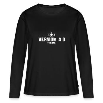 40 ans version anniversaire etoile - T-shirt manches longues Premium bio Femme - noir - Devant - Julia (174cm)