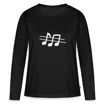 Partitions musicales - T-shirt manches longues Premium bio Femme - noir - Devant - Julia (174cm)