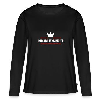 Immobilienmakler Beruf - Frauen Premium Bio Langarmshirt - Schwarz - Vorne - Julia (174cm)