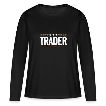 Trader Beruf - Frauen Premium Bio Langarmshirt - Schwarz - Vorne - Julia (174cm)