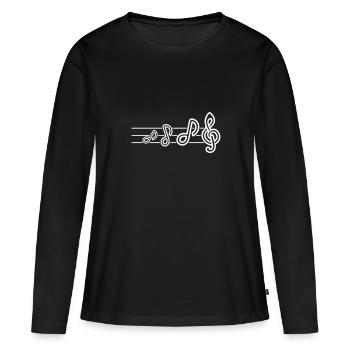 Notes de musique Musique - T-shirt manches longues Premium bio Femme - noir - Devant - Julia (174cm)