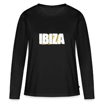 Ibiza - Frauen Premium Bio Langarmshirt - Schwarz - Vorne - Julia (174cm)