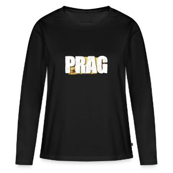 Prague - T-shirt manches longues Premium bio Femme - noir - Devant - Julia (174cm)