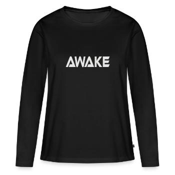 ÉVEILLÉ - T-shirt manches longues Premium bio Femme - noir - Devant - Julia (174cm)