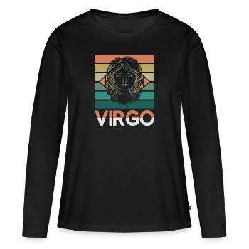 Signe du zodiaque Vierge Astorolgie Horoscope Signe - T-shirt manches longues Premium bio Femme - noir - Devant - Julia (174cm)