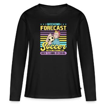 Fußball Spruch Mutter Geschenke Fussball Mama - Frauen Premium Bio Langarmshirt - Schwarz - Vorne - Julia (174cm)