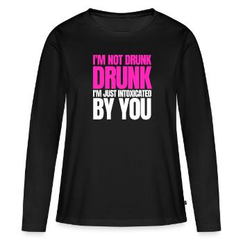 I'm not drunk, I'm just intoxicated by you - Women's Premium Organic Long Sleeve Shirt - black - Front - Julia (174cm)