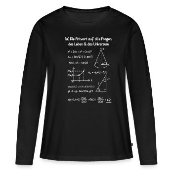 The Answer Is 42 Answers To All Questions Math - Women's Premium Organic Long Sleeve Shirt - black - Front - Julia (174cm)