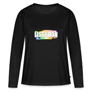 Lissabon - Frauen Premium Bio Langarmshirt - Schwarz - Vorne - Julia (174cm)