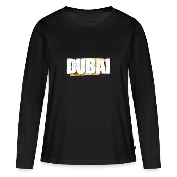 Dubaï - T-shirt manches longues Premium bio Femme - noir - Devant - Julia (174cm)