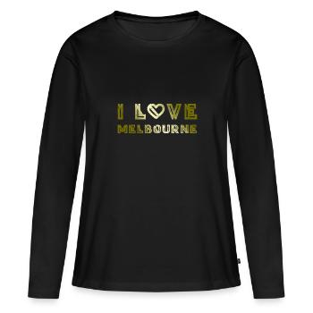 J’aime Melbourne - T-shirt manches longues Premium bio Femme - noir - Devant - Julia (174cm)