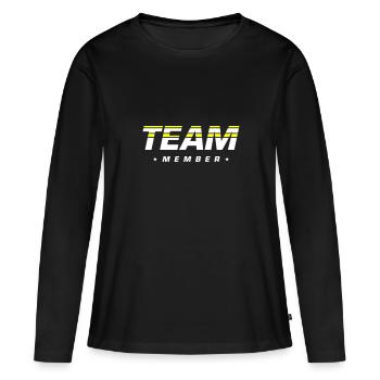 Membres de l’équipe - T-shirt manches longues Premium bio Femme - noir - Devant - Julia (174cm)