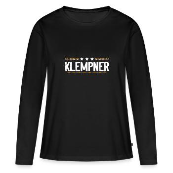 Klempner Beruf - Frauen Premium Bio Langarmshirt - Schwarz - Vorne - Julia (174cm)