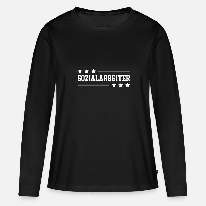 Sozialarbeiter Beruf - Frauen Premium Bio Langarmshirt - Schwarz